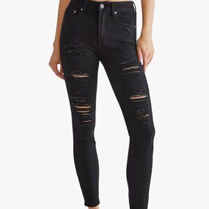 Aeropostale High Rise Distressed Ripped Skinny Jeggings Jeans 6 Short 25in